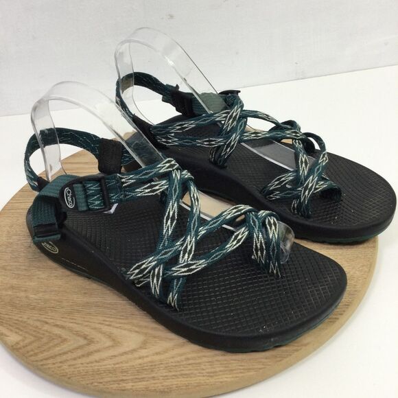 Chaco Shoes - Chaco ZX2 Classic Sandals Women Size 11 Teal White Diamond Double Strap Toe Loop